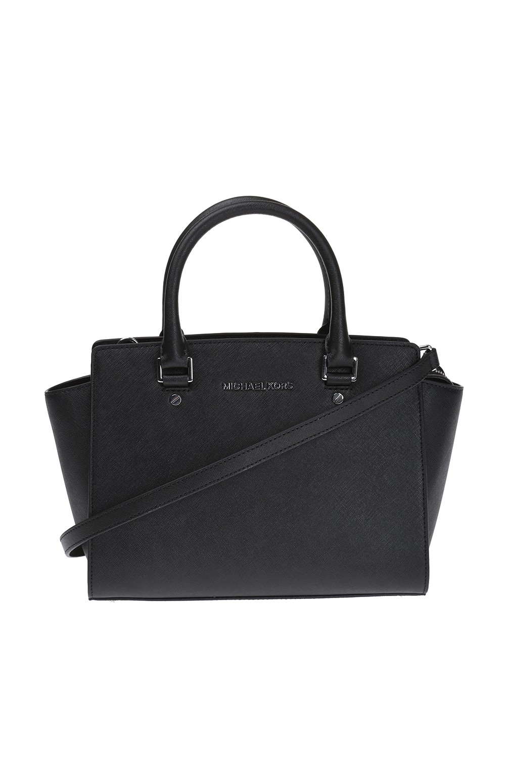 Michael kors black top selma leather bag